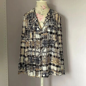 Jones New York printed blouse size large